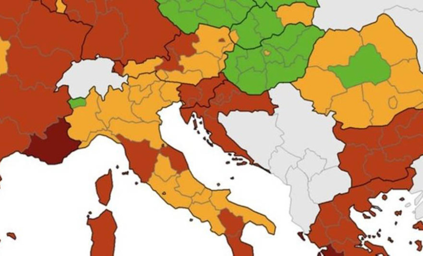 Evo kako izgleda COVID mapa zaraženih u Evropi