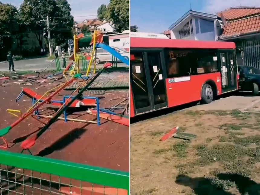 Evo kako je vozač izgubio kontrolu nad autobusom (VIDEO)