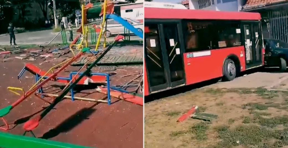 Evo kako je vozač izgubio kontrolu nad autobusom (VIDEO)