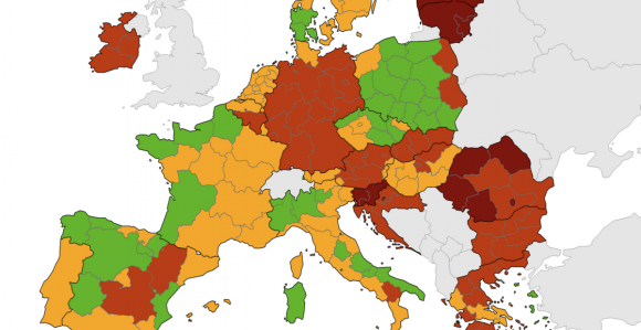 Na epidemiološkoj karti ECDC Hrvatska i dalje crvena