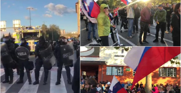 Policija dovezla vodene topove, digla i helikopter