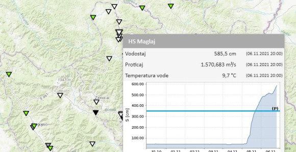 Vodostaj rijeke u Doboju prešao kvotu redovne odbrane