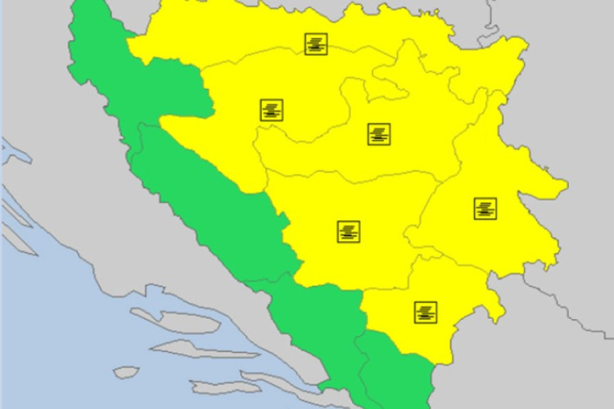 Upaljen žuti meteoalarm zbog magle i vjetra