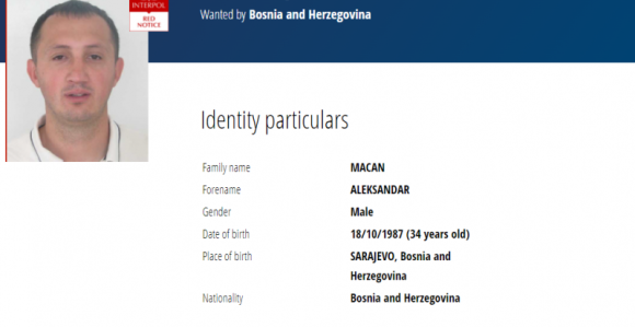 Raspisana crvena potjernica za Aleksandrom Macanom
