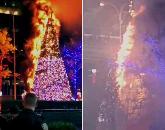 Хаос у Њујорку: Изгорјела божићна јелка од 15 метара