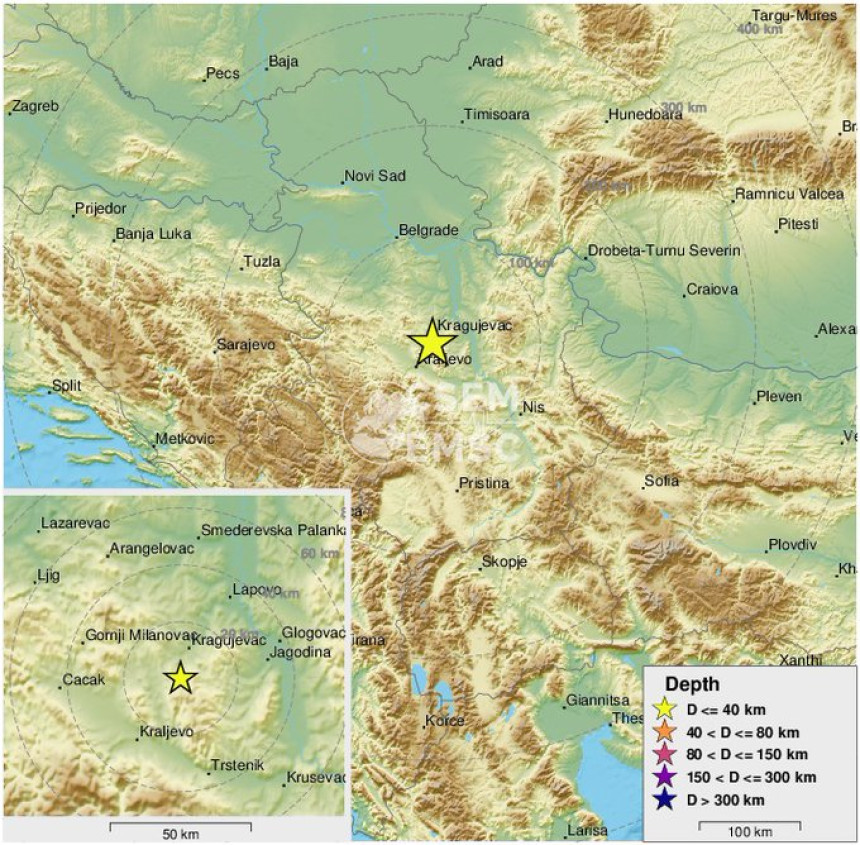 Поново се тресло у региону Крагујевца