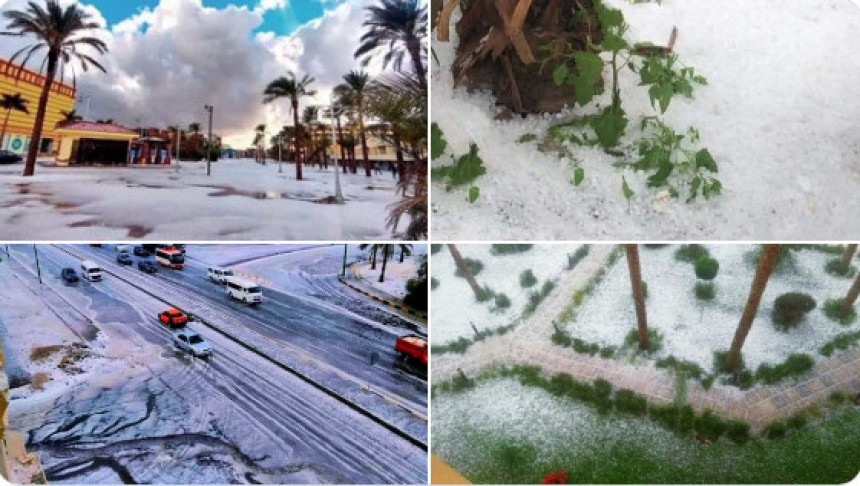 Snijeg i grad u Hurgadi, turisti u čudu (VIDEO)