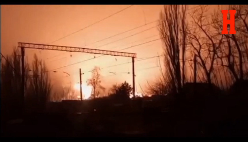 Ракетни напад на складиште нафте у Луганској области