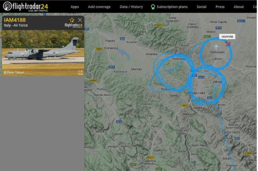 Italijanski vojni avion kruži iznad Banjaluke