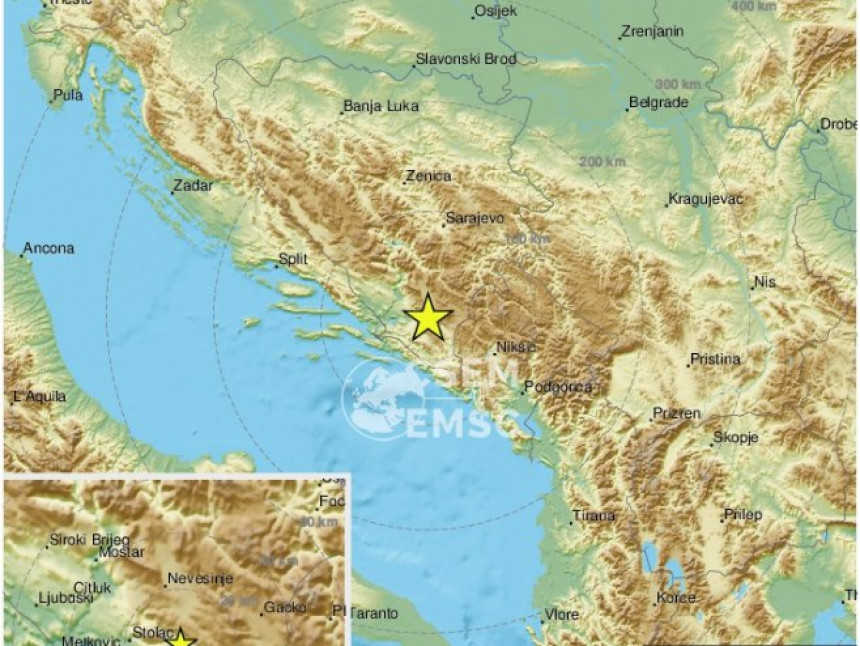 Више од 30 земљотреса током ноћи у Херцеговини