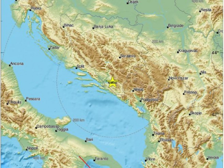 Novo podrhtavanje tla u BiH: Zemljotres 30 km od Sarajeva