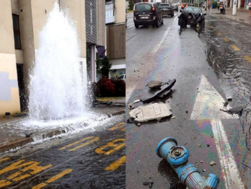 Krš i lom u Zagrebu: Automobilom pokupio hidrant