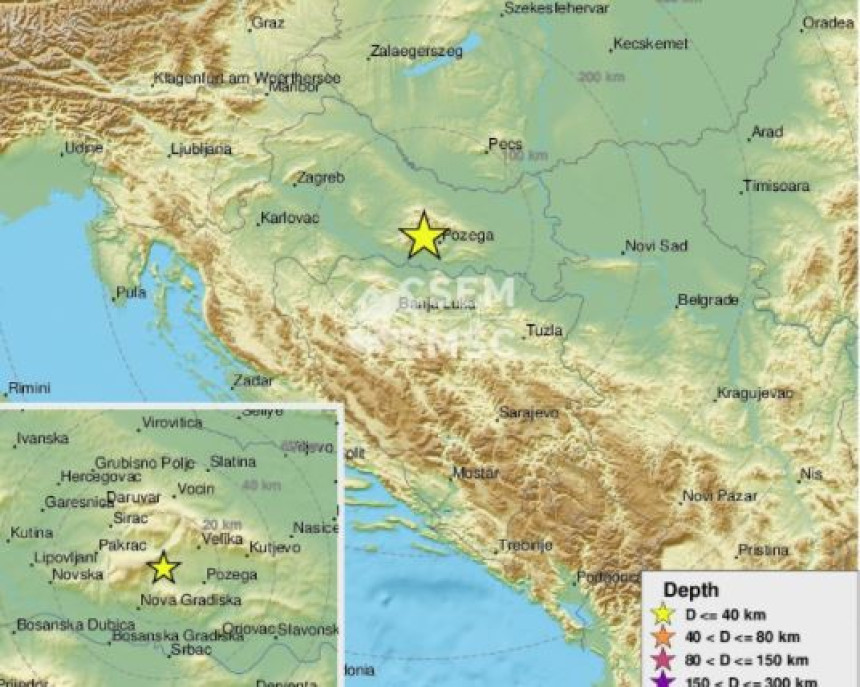 Epicentar zemljotresa ipak kod Požege u Hrvatskoj