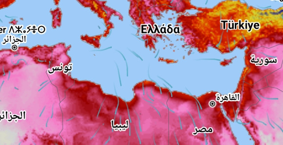 Iste temperature u Sahari i na jugu Evrope (40 °C)