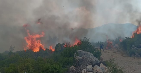 Neum: Buknuo veliki požar, vatra se bliži kućama