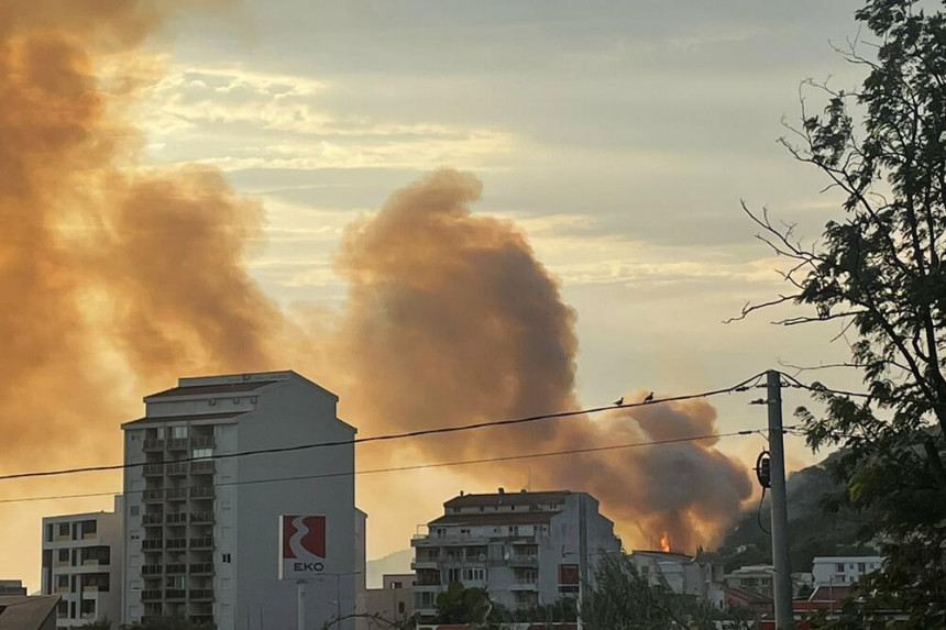 Велики пожар код Бара, гашење отежава вјетар