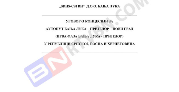 EKSKLUZIVNO: Dijelovi Ugovora o gradnji auto-puta