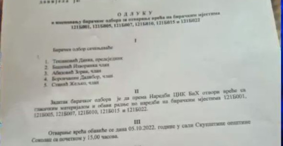 Dokument na izborima ovjerili nevažećim pečatom