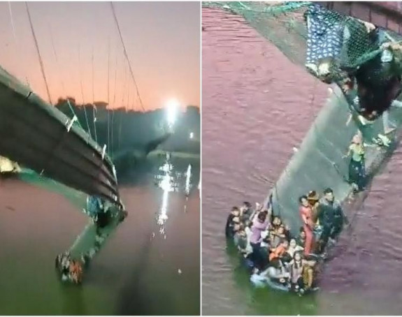 Srušio se viseći most u Indiji, poginulo 60 ljudi