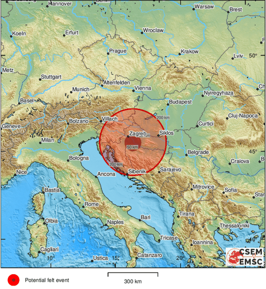 Jači zemljotres jutros pogodio Zagreb