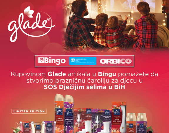 Kupovinom Glade Winter artikala u Bingu pomažete da zajedno ostvarimo prazničnu čaroliju za djecu u SOS Dječijim selima u BH