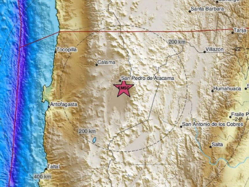 Zemljotres jačine 5,6 stepeni pogodio Čile
