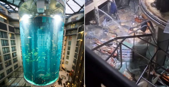 Eksplodirao ogromni akvarijum: 1.500 riba i milion litara vode izlilo se na ulicu!