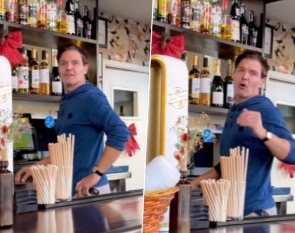 Naš pevač snimljen u Barseloni kako radi kao šanker!