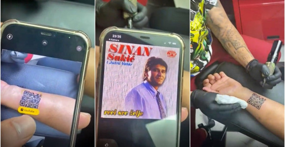 Istetovirao QR kod koji vodi do pjesme Sinana Sakića (VIDEO)