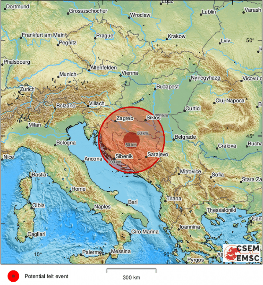 Слабији земљотрес у Хрватској, осјетио се и у Бањалуци