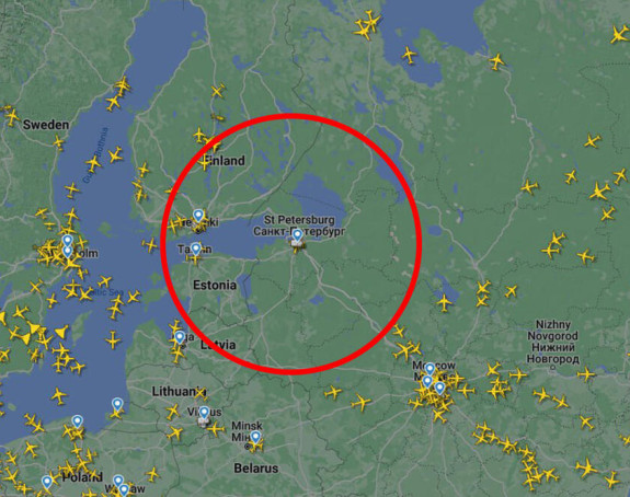 Прекид свих летова на аеродрому у Санкт Петербургу