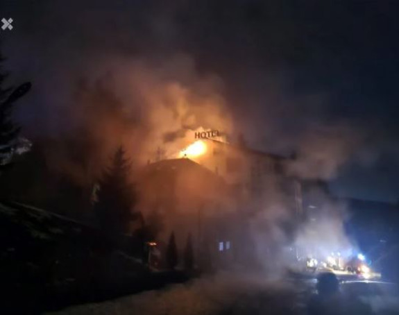 Na Vlašiću planuo hotel Pahuljica, na terenu vatrogasci