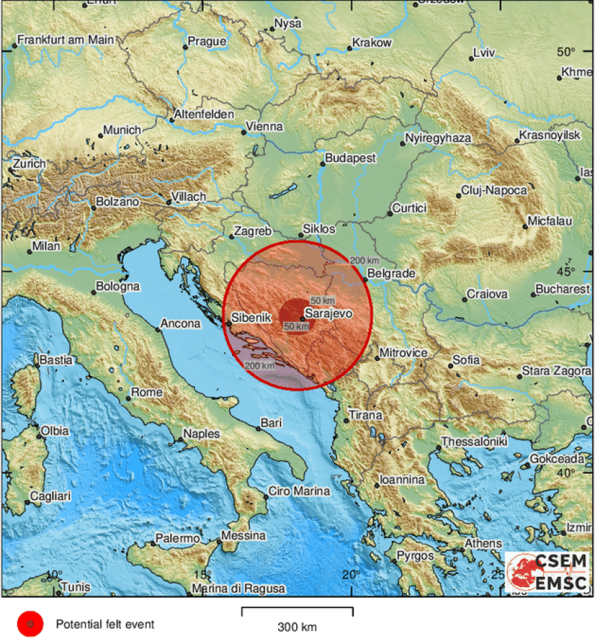 Слабији земљотрес погодио Сарајево, грађане узнемирио