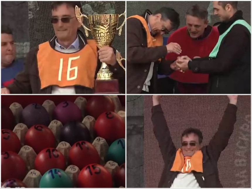 Dušan iz Švedske pobedio u tucanju jajima u Mokrinu!