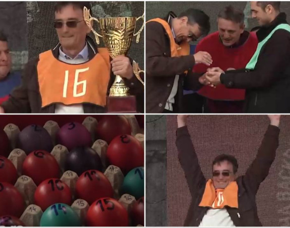 Dušan iz Švedske pobedio u tucanju jajima u Mokrinu!
