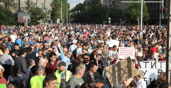 Peti protest dijela opozicije "Srbija protiv nasilja"