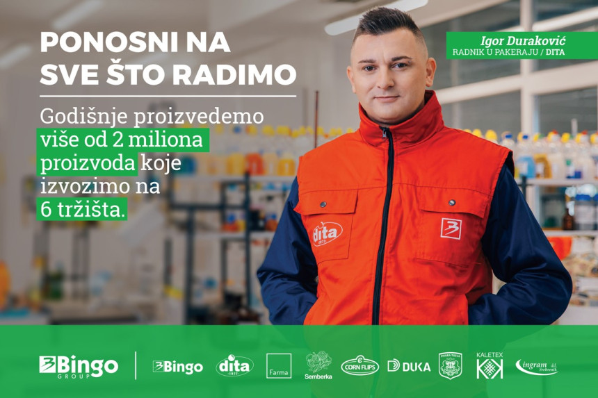 Dita 1977 izvozi 35% svoje ukupne proizvodnje 