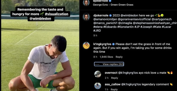 Nole ponovo probao ukus trave: Još sam gladan (VIDEO)