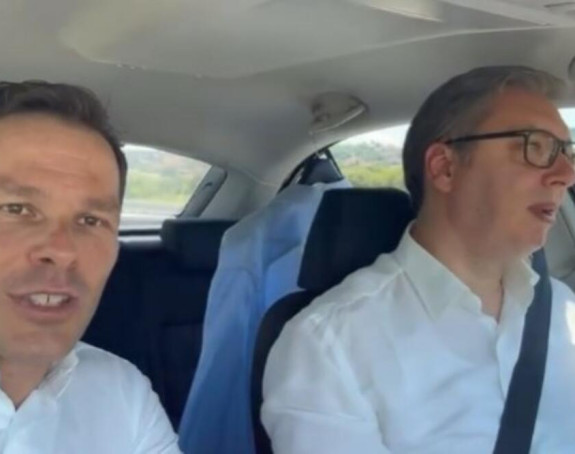 Vučić za volanom: Sa Malim obišao obilaznicu (VIDEO)