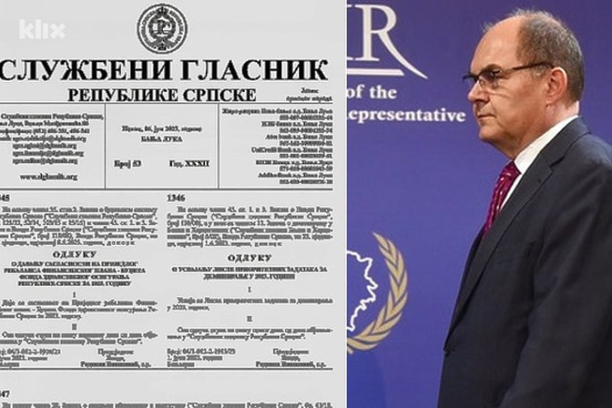 Службени гласник Српске мора објавити Шмитову одлуку...