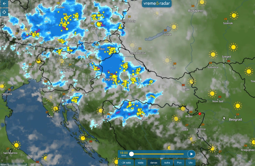 Alarm: Pogledajte kako se regionom kreće oluja