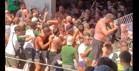 Skandal: Opšta tuča navijača izbila na tribinama (VIDEO)
