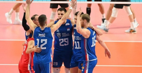 Трећи тријумф: Одбојкаши Србије савладали Естонију