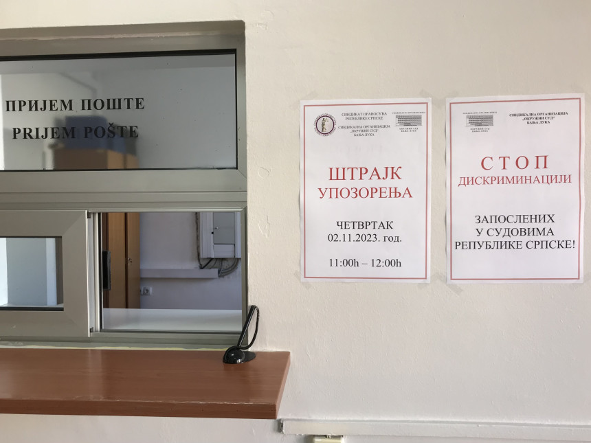 Pravosuđe u RS stupilo u štrajk upozorenja