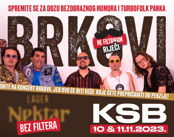 Vikend uz okus "Nektara Bez filtera": Dvostruki koncert Brkova u Banjaluci