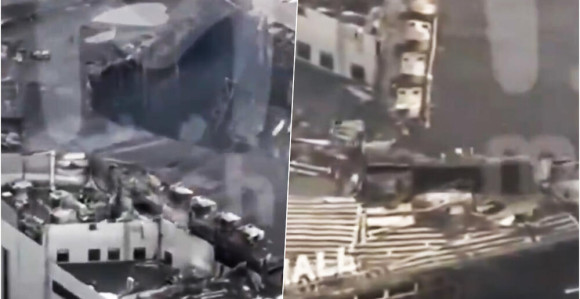 Снимак из ваздуха показује огромну рупу у Крокусу