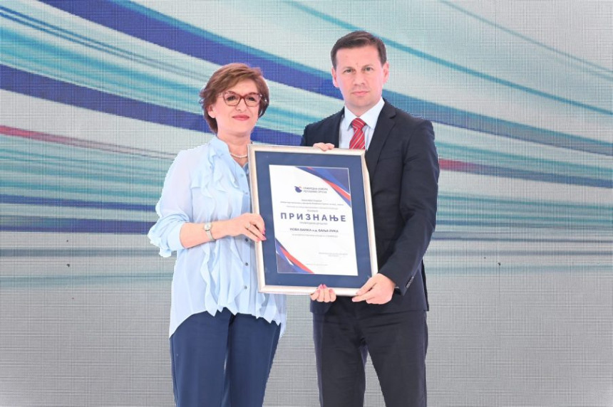 Novoj banci priznanje za najveći plasman kredita