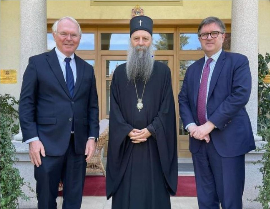 Srpski patrijarh sa O'Brajanom i Hilom o unapređenju odnosa Srbije i SAD