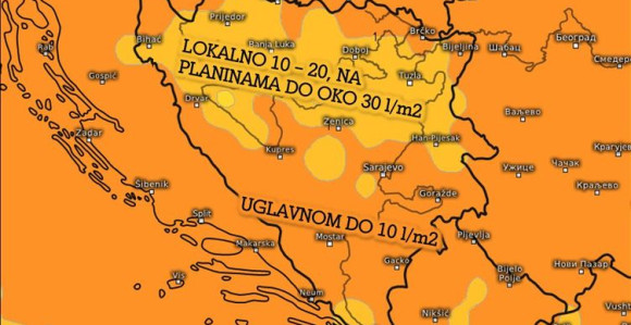 Moguć snijeg večeras u ovim dijelovima BiH