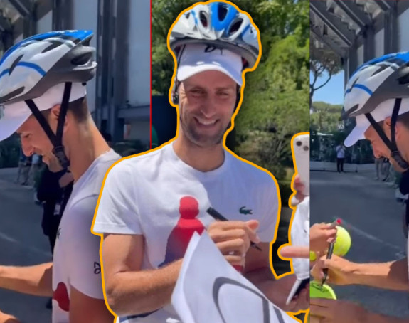 Zlu ne trebalo - Novak došao na trening sa kacigom